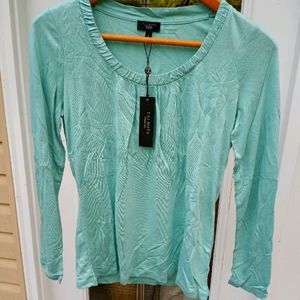 Brand new Talbots Ocean Teal Scoopneck Tee PS